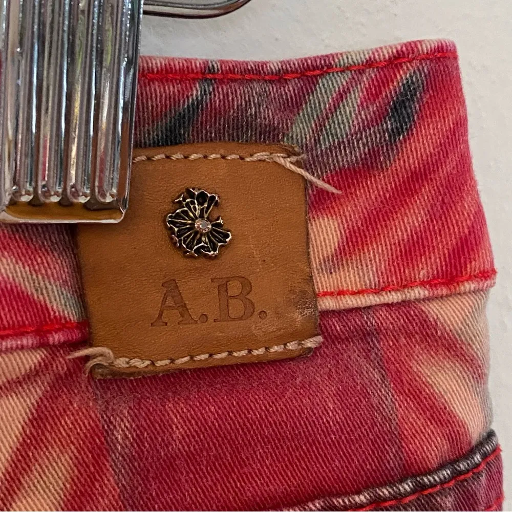 Maison Scotch Women’s skinny jeans red with leafy pattern size 29 - Image 7