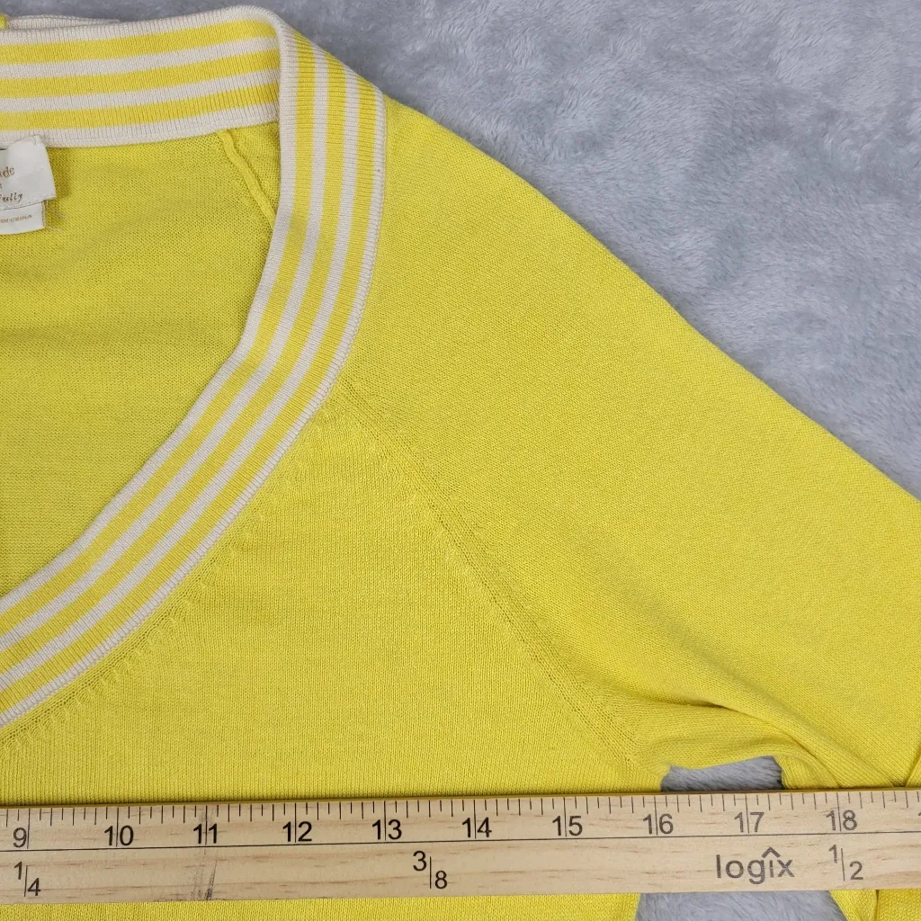 Kate Spade Women's V-neck Sweater Silk Blend Yellow Size S Small - Image 5