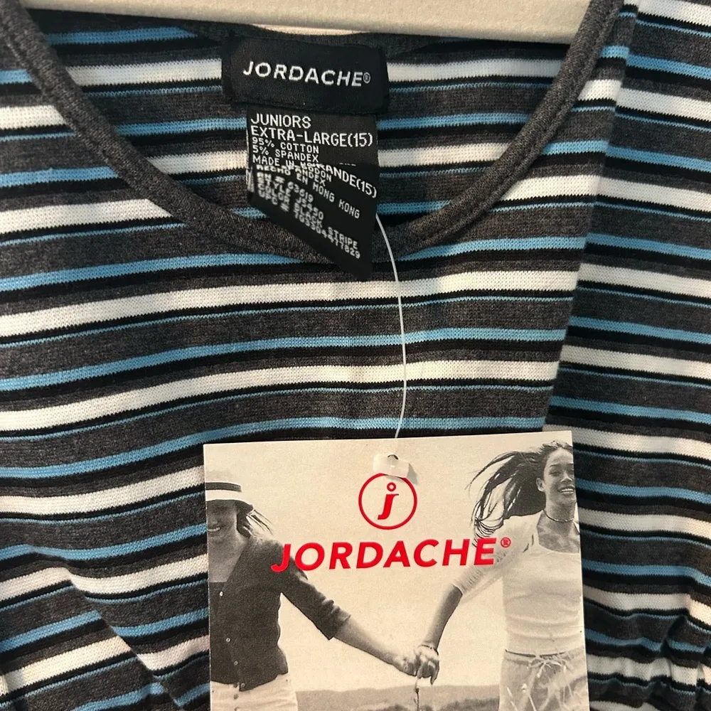 Jordache Blue y2k and White Ruched Crop Tank Top - Image 3