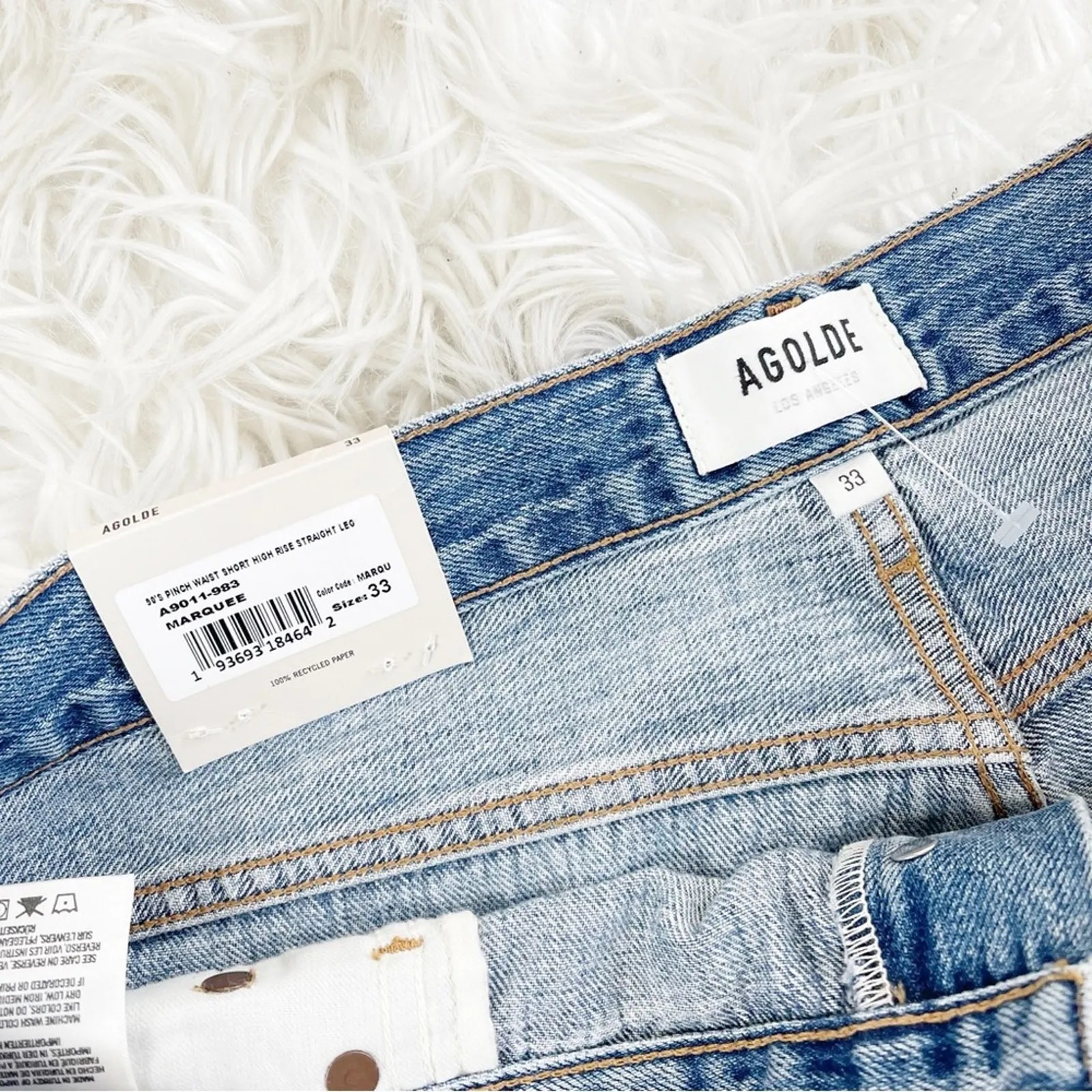 Agolde 90’s Women's Pinch Waist Shorts High Rise Straight Leg Size‎ 33 - Image 5