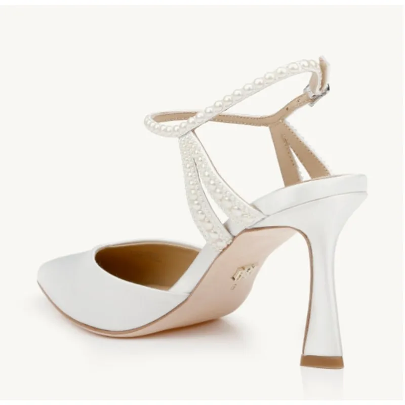 Badgley Mischka Destinee Pointed Toe Satin Pumps Size 7.5 NIB Elegant Bridal - Image 11