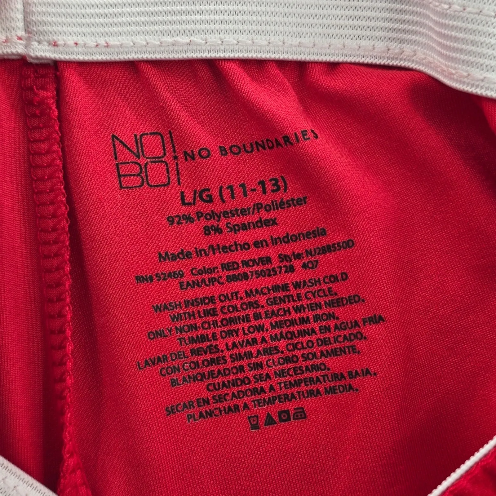 No Boundaries Red Pull On Athletic Sportswear Running Shorts Large - Image 4
