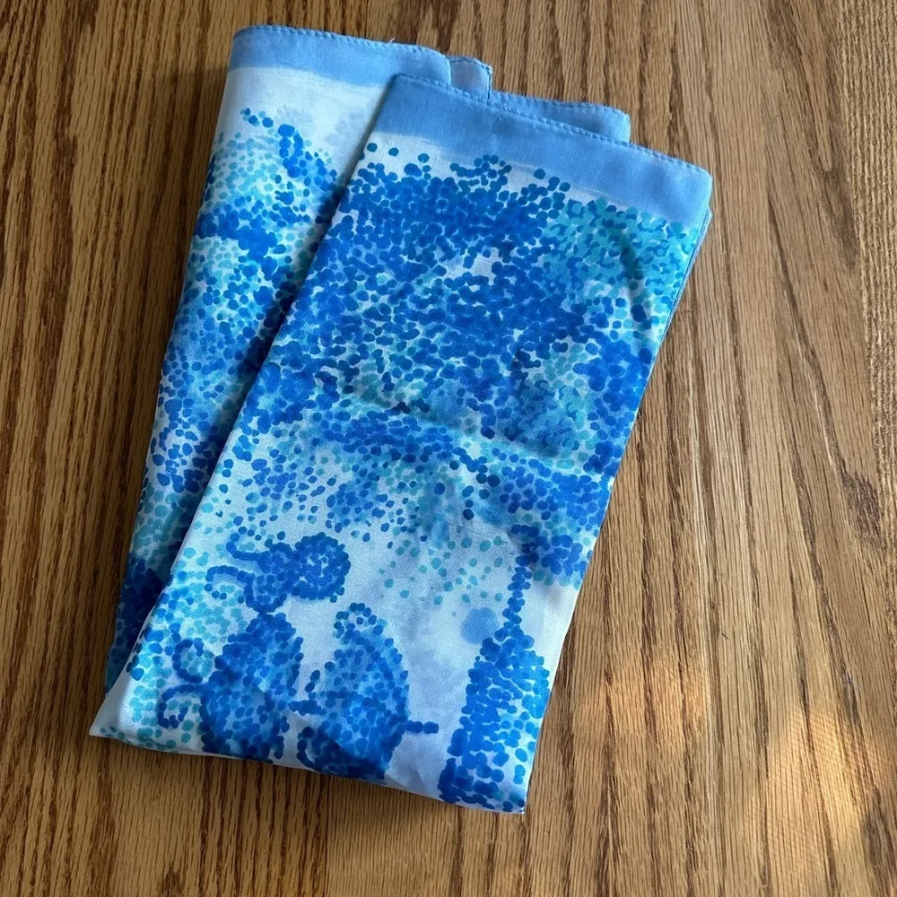 Vintage Square Scarf Blue Color Rare Design Rare Find - Image 2