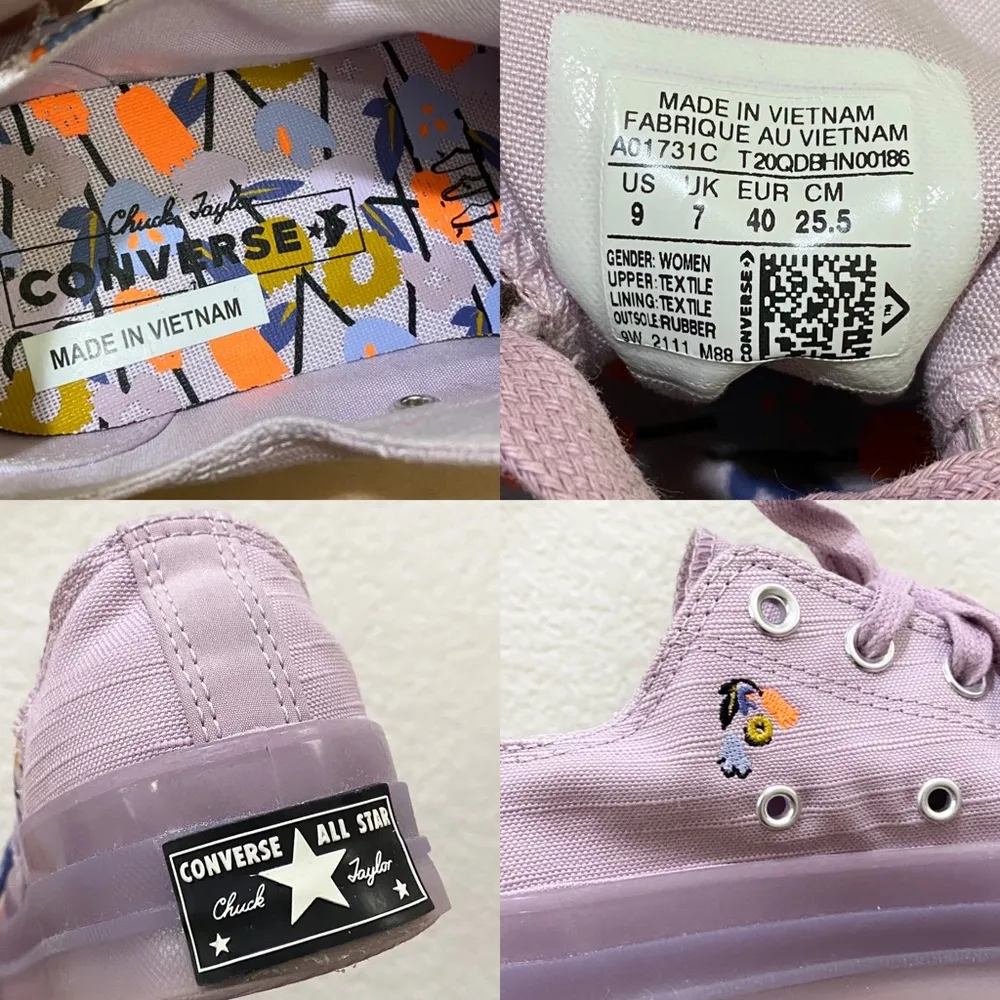 CONVERSE Chuck 70 Ox Women’s History Month Canvas Tearaway Sneakers Plum Size 9 - Image 15