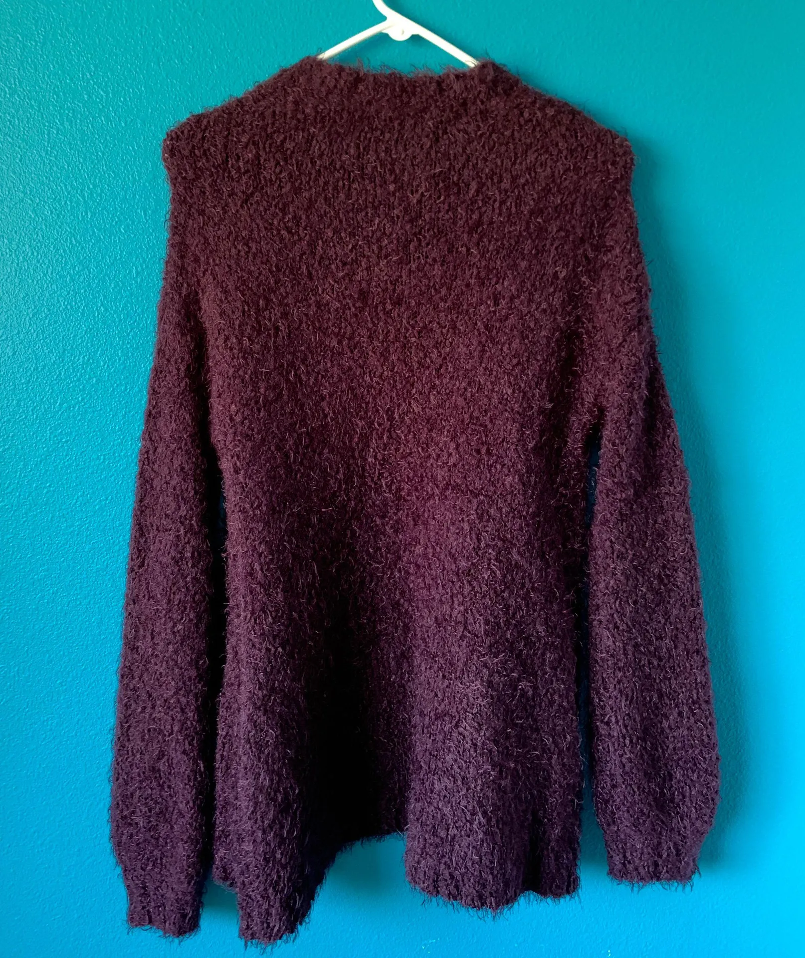 UO Ecote Fuzzy Dark Purple Cardigan - Image 4