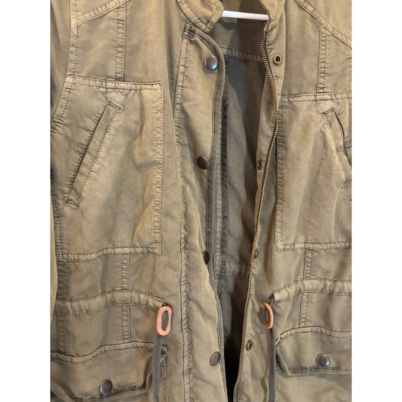 Hinge Olive Green Utility Jacket Lightweight Military Style Size S‎ - Image 2