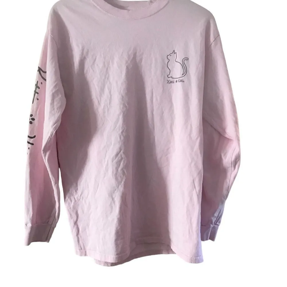 Gildan womens long sleeve pink graphic size medium - Image 4