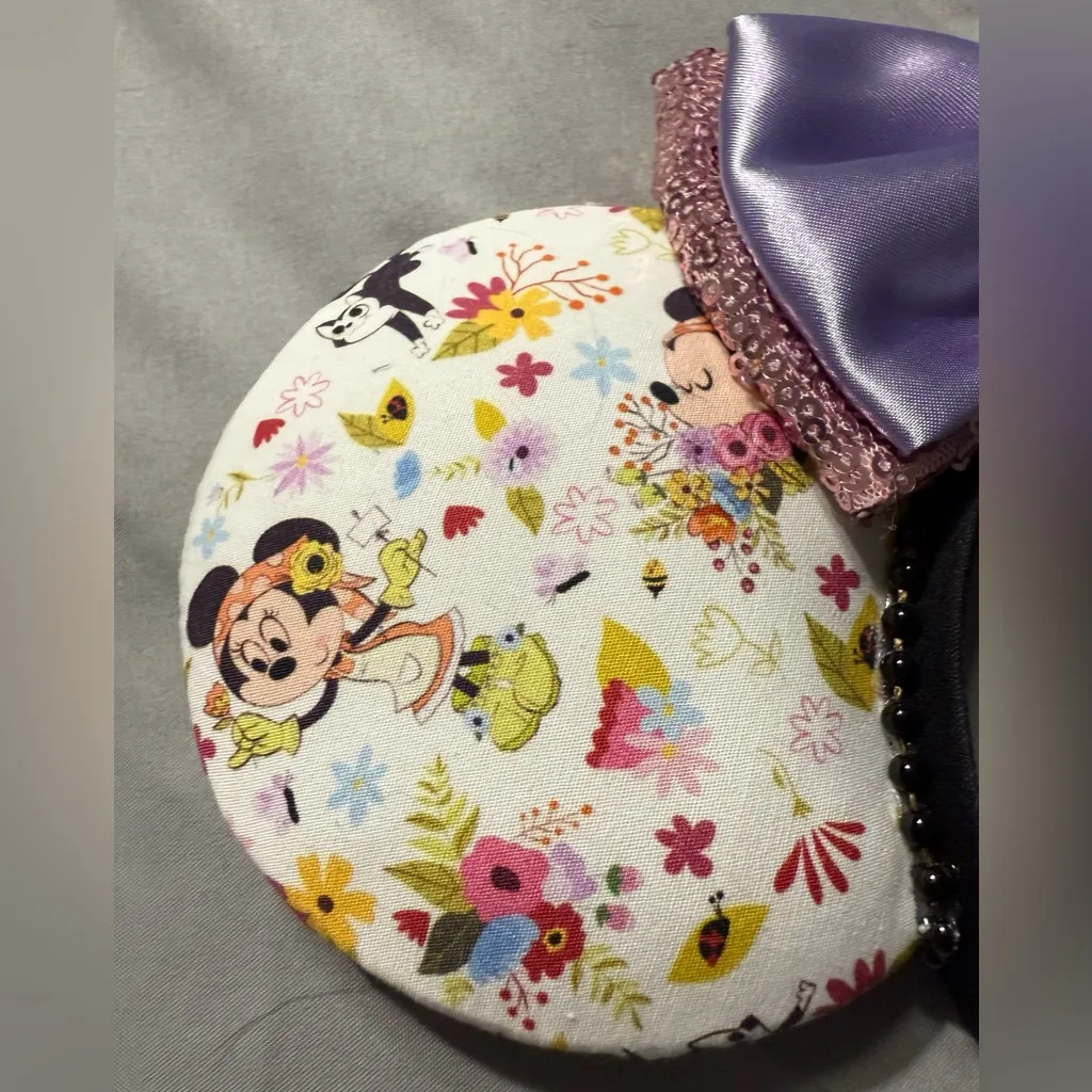 Disney Parks Minnie Mouse Ears Theme: Flower and Garden Festival with Purple Bow - Image 3