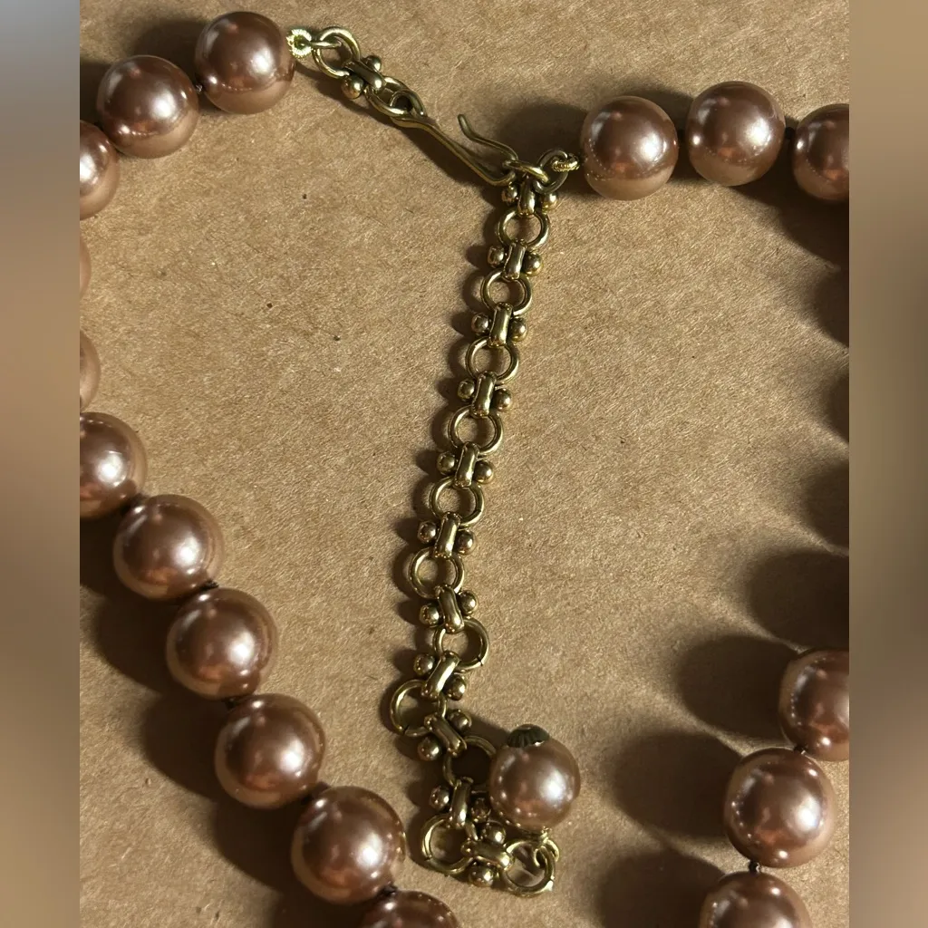 Heidi Daus "Divine Miss Paisley" crystal and faux pearl statement necklace Brown - Image 5