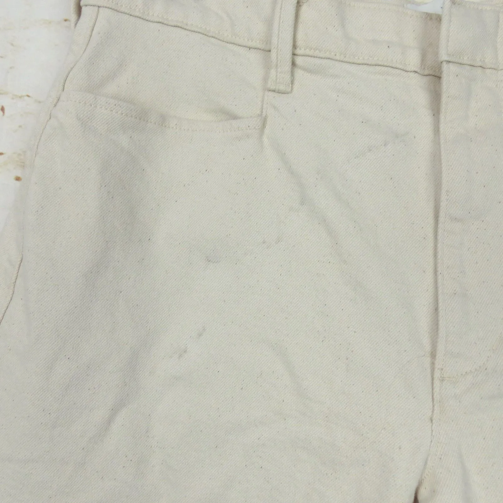 Banana Republic Jeans Womens 31 Ecru Denim Kick Trouser High Rise Ankle Flare - Image 6