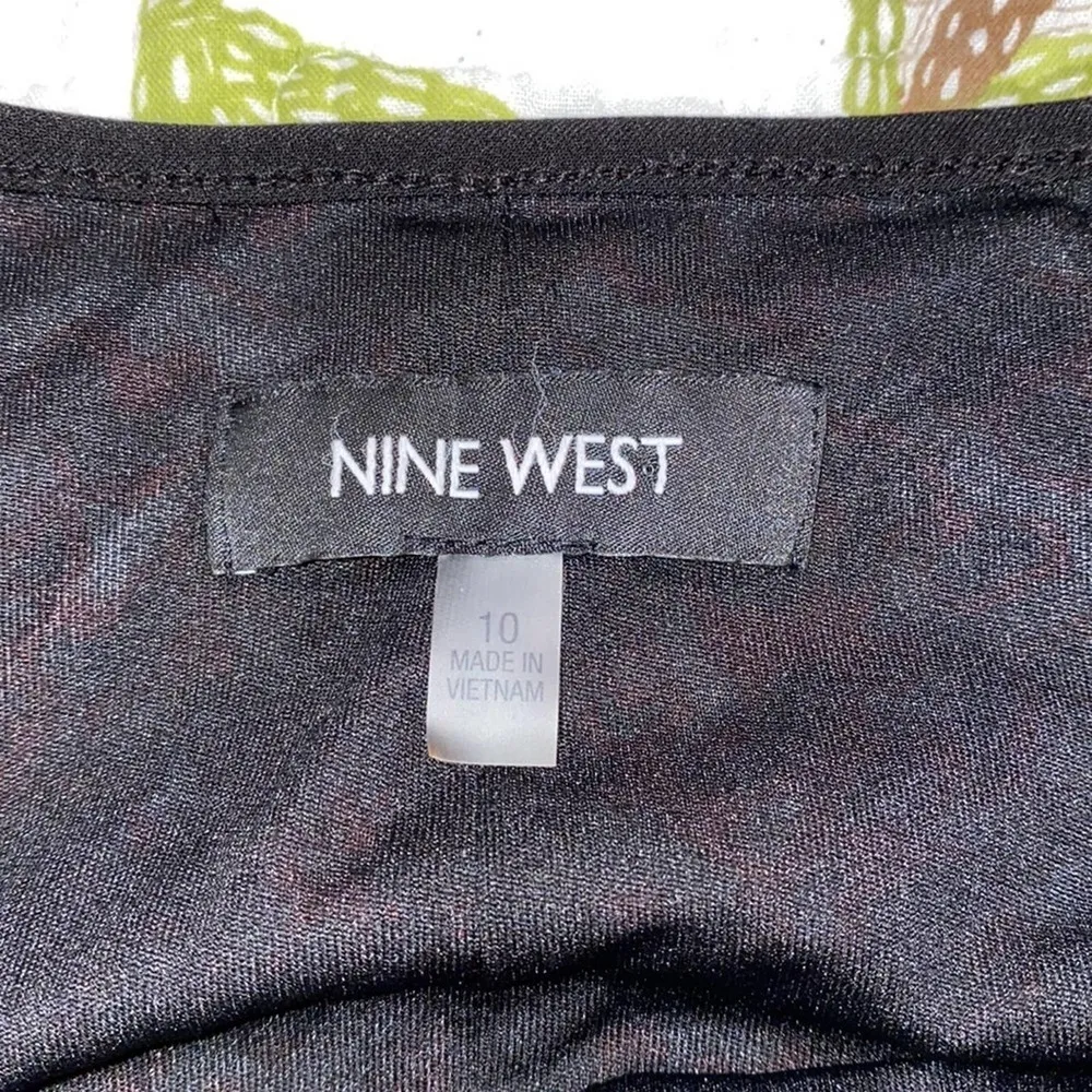 Nine West fire red combo sleeveless ruched front dress lined size 10 new - Image 6