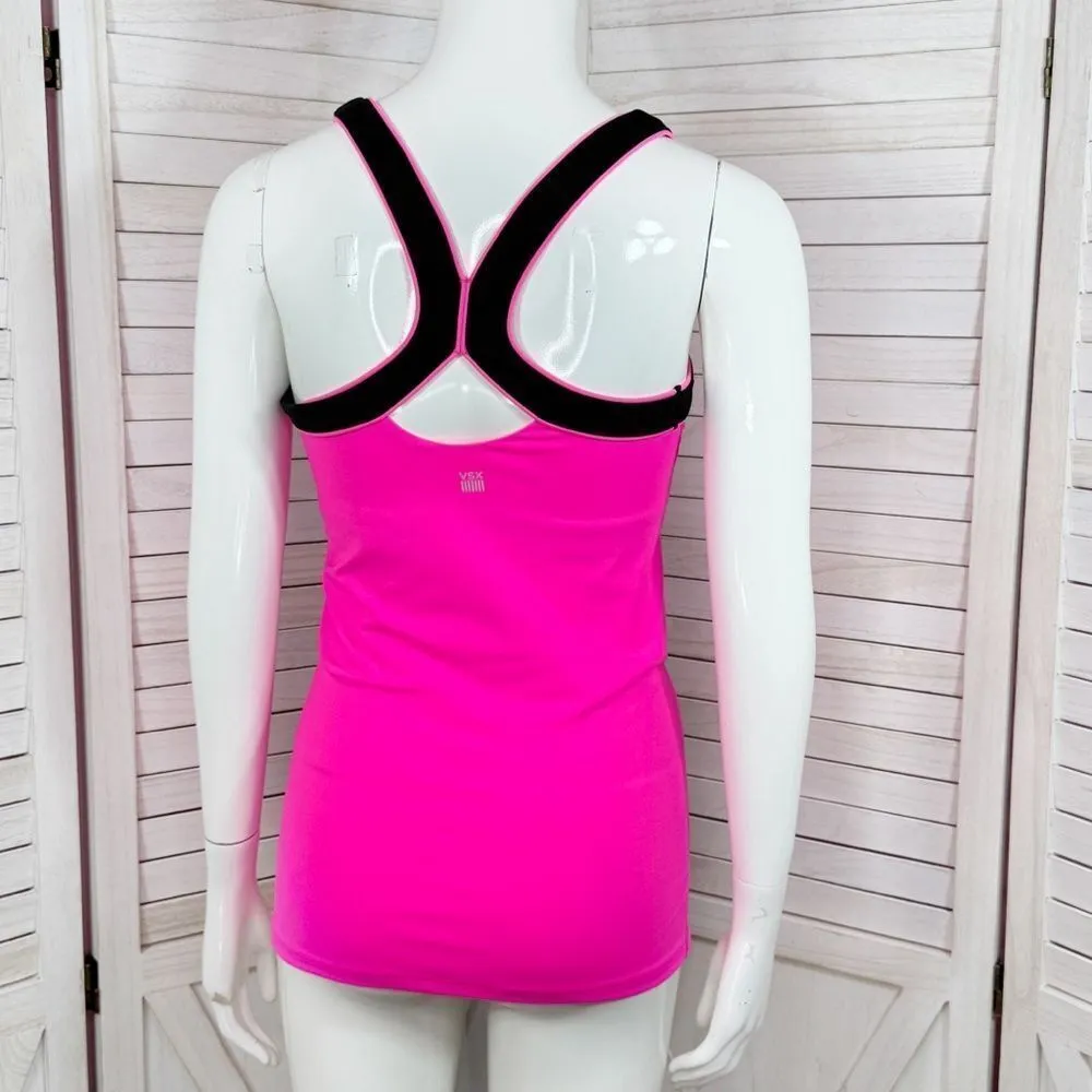 Victoria’s Secret Sport Athletic Workout Tank Top Neon Pink Black Small‎ - Image 4