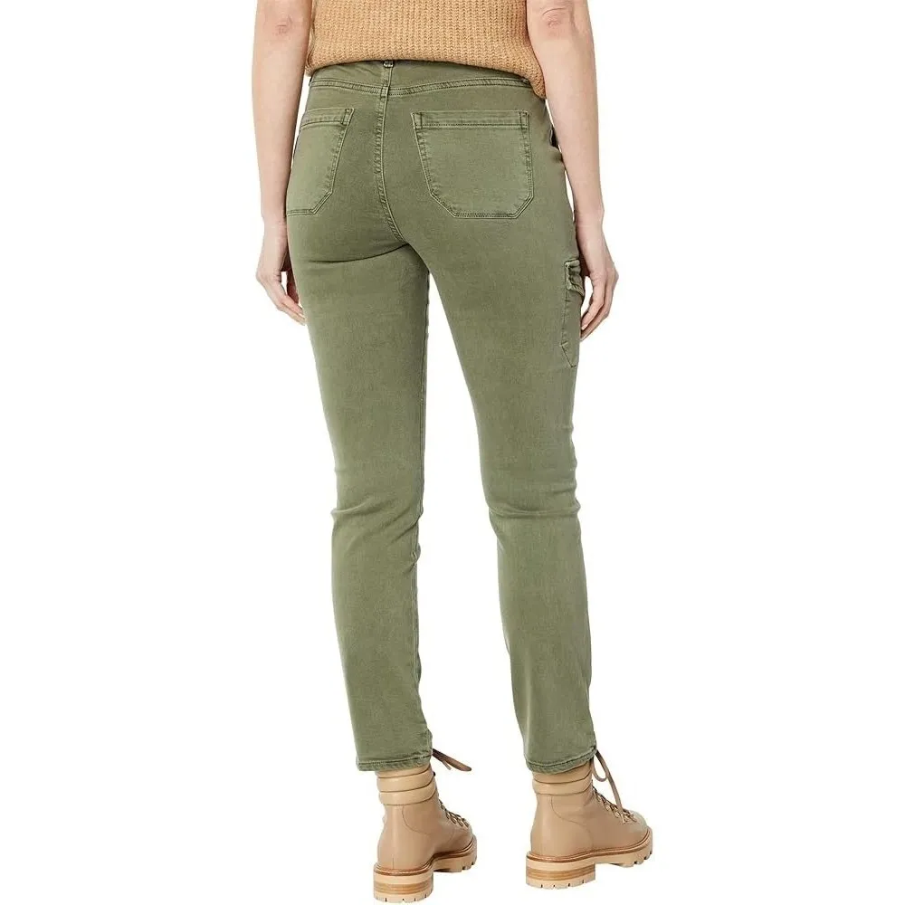 PAIGE Green Cargo Jeans Women's Size 26 Cotton‎ Blend Utility Pants - Image 2