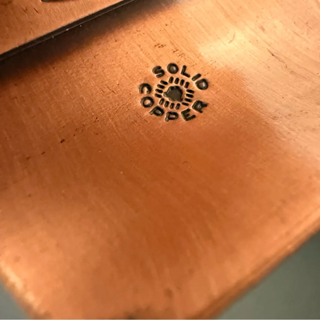 Vintage Bell Trading Post Solid Copper Thunderbird Tapered Cuff Bracelet 50.3g. Gold - Image 13