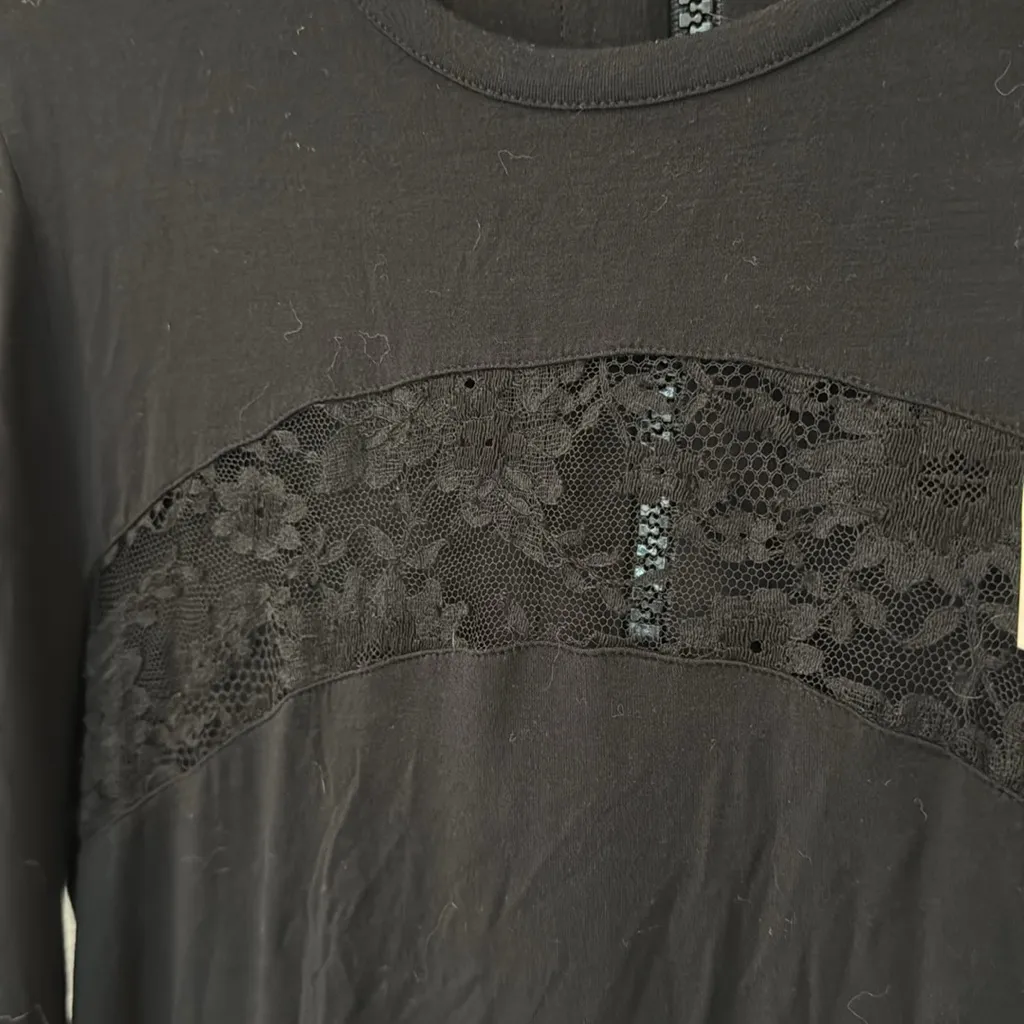 Givenchy Black Lace Accent Long Sleeve Tunic Dress - Image 5