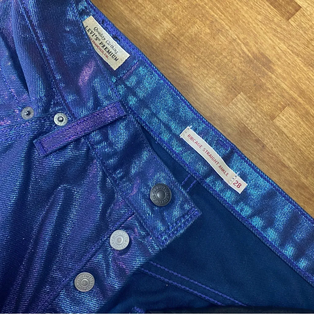 Levi's Candy Coated RibCage Straight Ankle Jeans 28 - Image 2