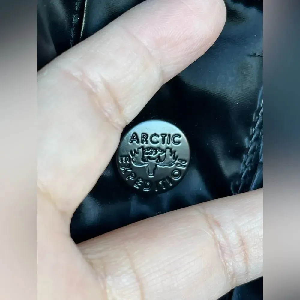 Arctic expedition liquid shine puffer coat with stand collar 2 X Black Size 2X - Image 6