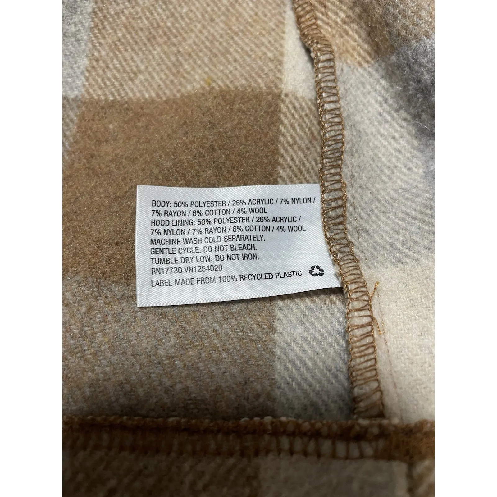 A New Day Taupe and Beige Plaid Women's Trench Coat Size S - Image 7