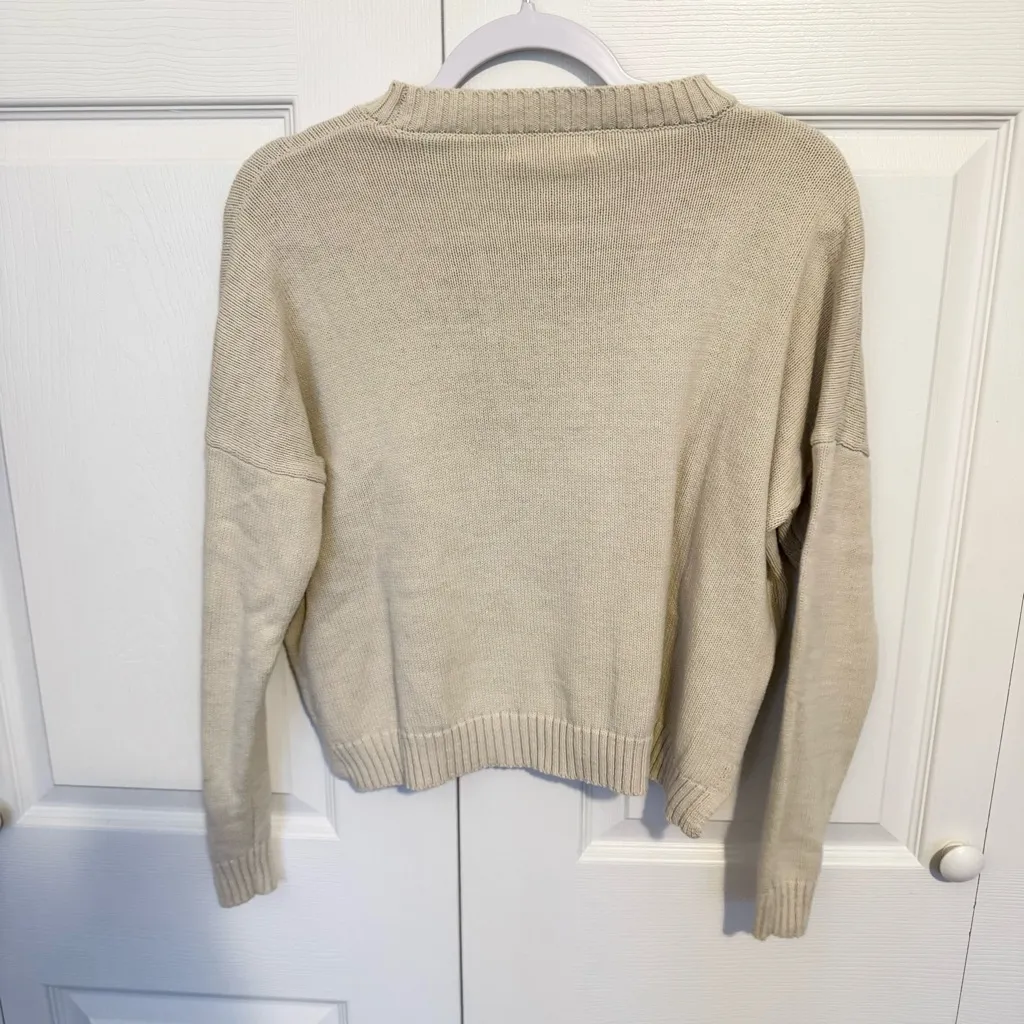 Like New moon & madison Cream “Sunday Funday” Football Sweater 🏈 Black Size M - Image 3