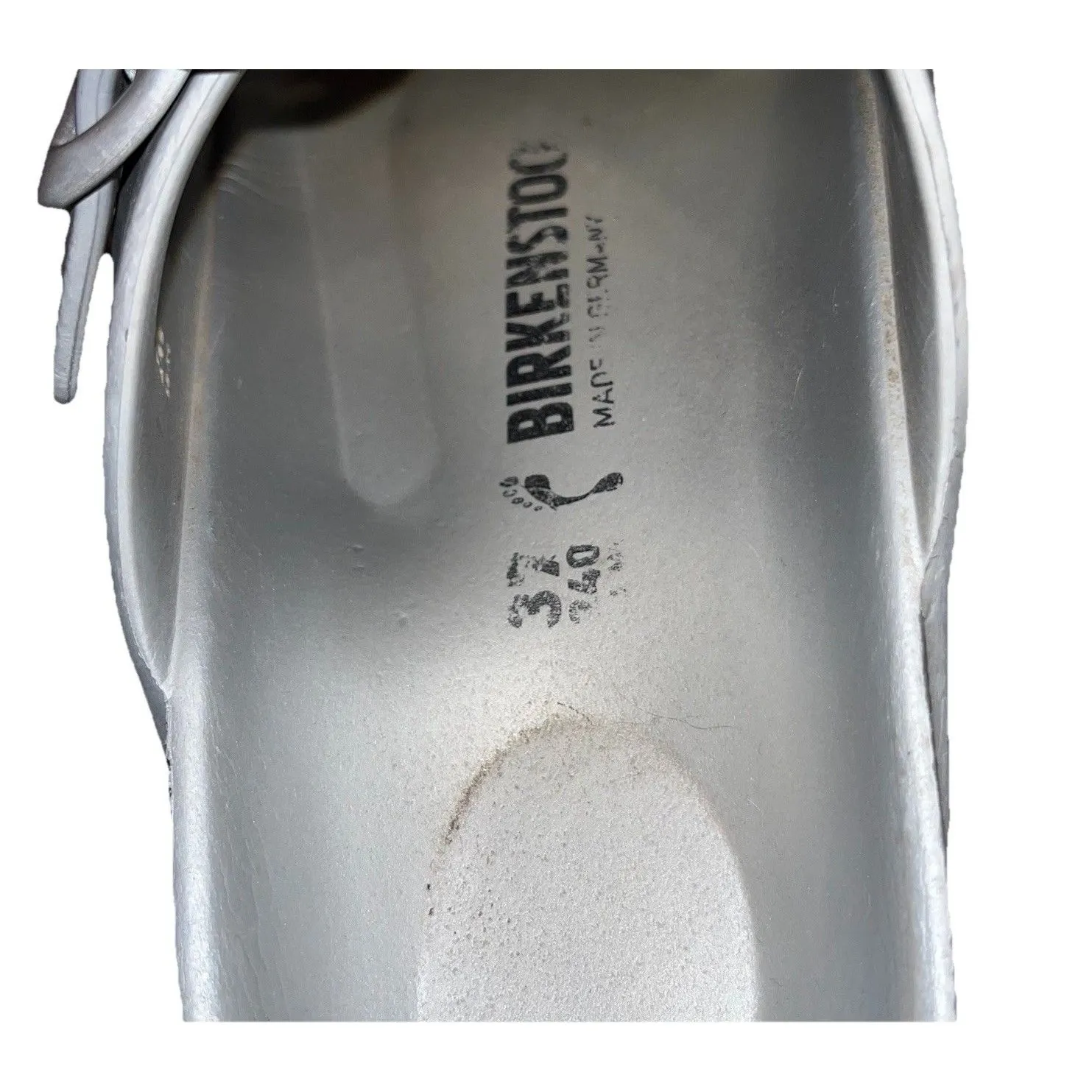 Birkenstock Arizona Essentials Metallic Silver Sandals Woman's EU Size 37 US 6 - Image 3