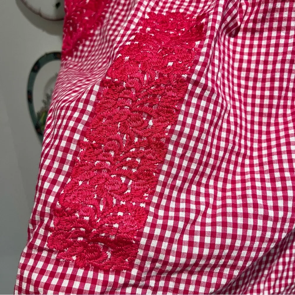 J. Marie The Cameron Top Pink Gingham Size M - Image 7