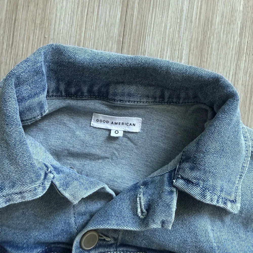 Good American Long sleeve Jean jumpsuit 0 - Image 4