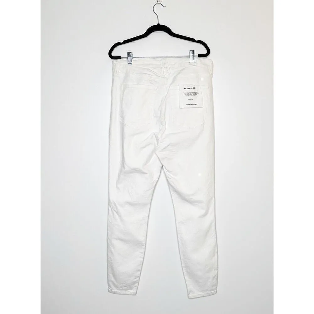 NWT Good American Good Legs Cross Over Waist Skinny Jeans Women's White Size 15 - Image 5