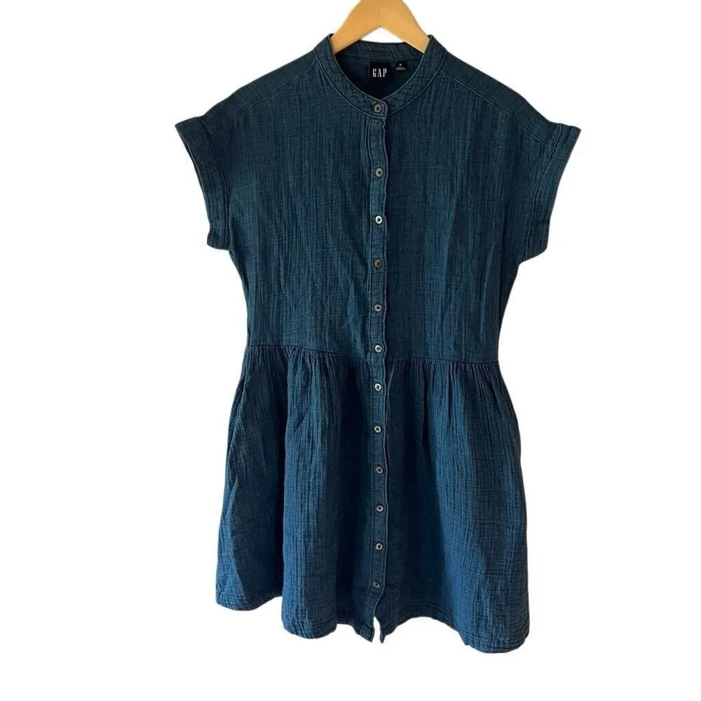Gap Cotton Gauze Denim Mini Shirtdress Women’s dress Size small - Image 2