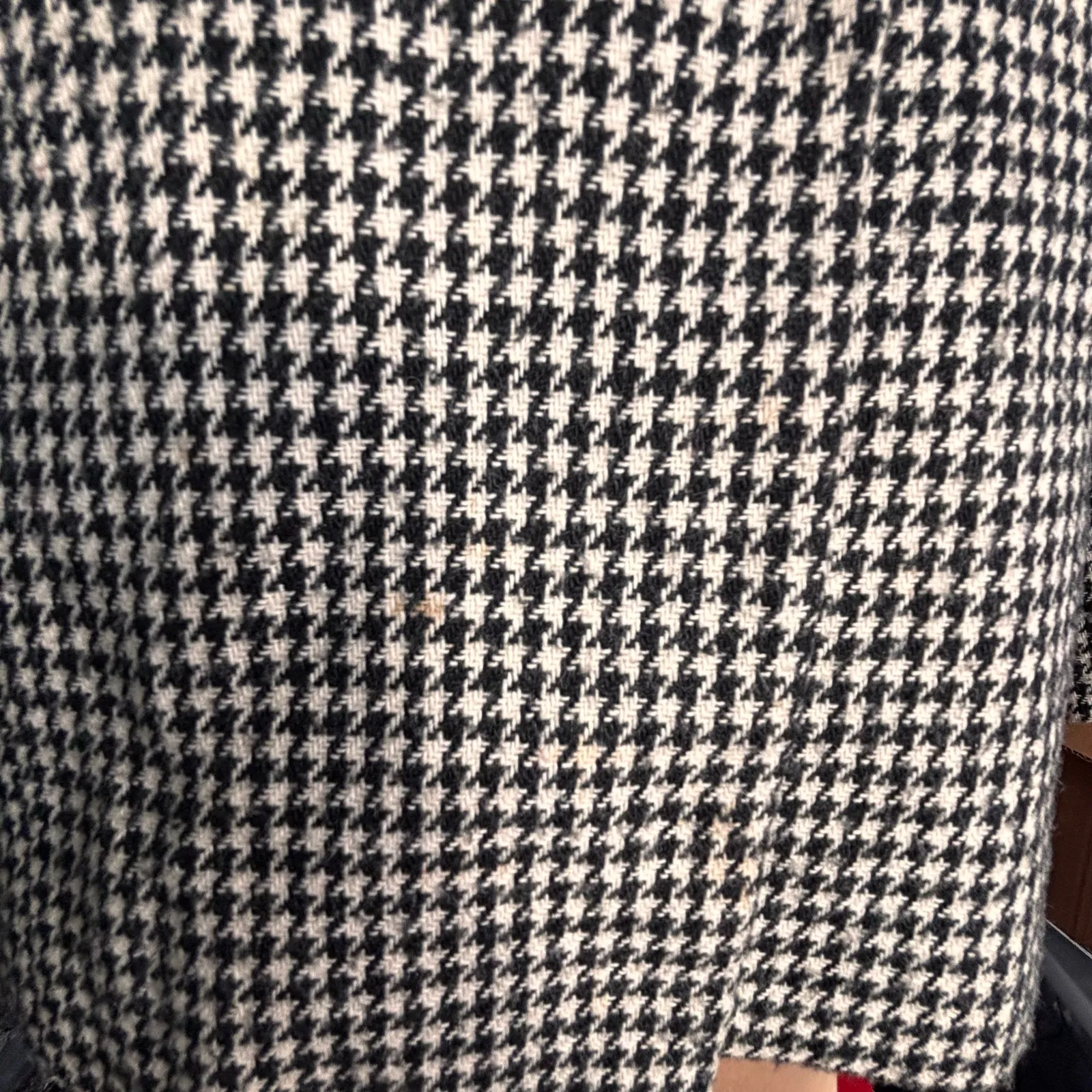 Vintage 80s Dumas Black White Houndstooth Wool Blazer USA Union Made Medium - Image 11