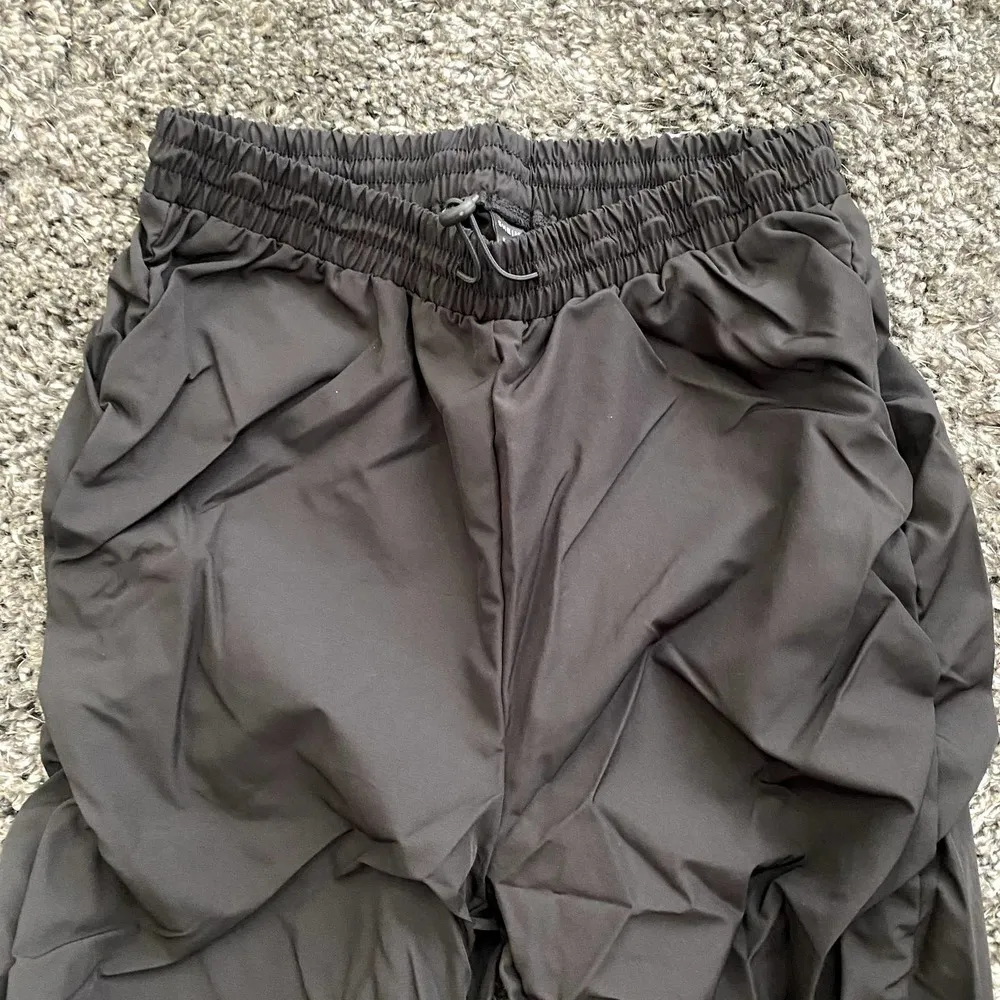 SHEIN Petite Nylon Ruched Joggers in Black, Size PL​​​​​​​ - Image 2