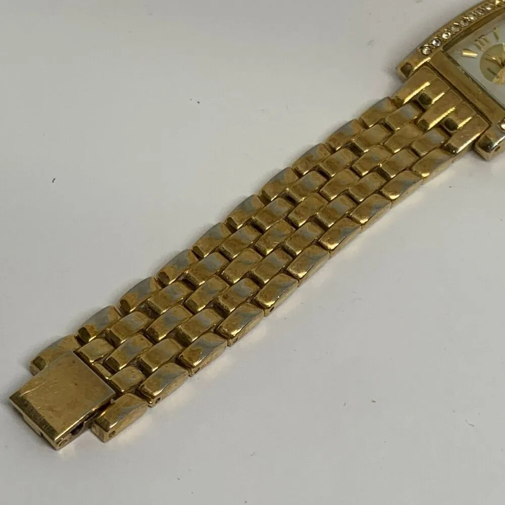 Kenneth Jay Lane Ladies Wristwatch Gold Tone 22mm case , bracelet 7.5” running - Image 4