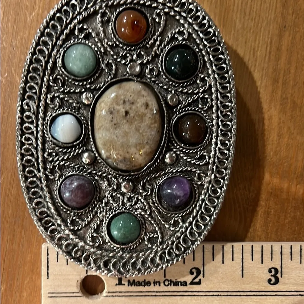 Vintage Oval Metal Silver Raw Semi - Image 5