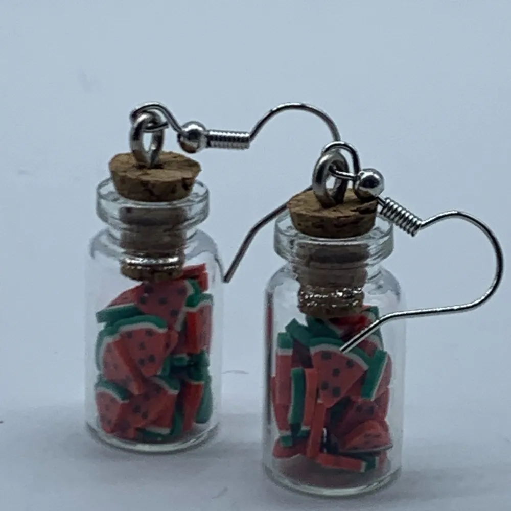 NEW Watermelon slices in mason jar fashion earring - Image 16