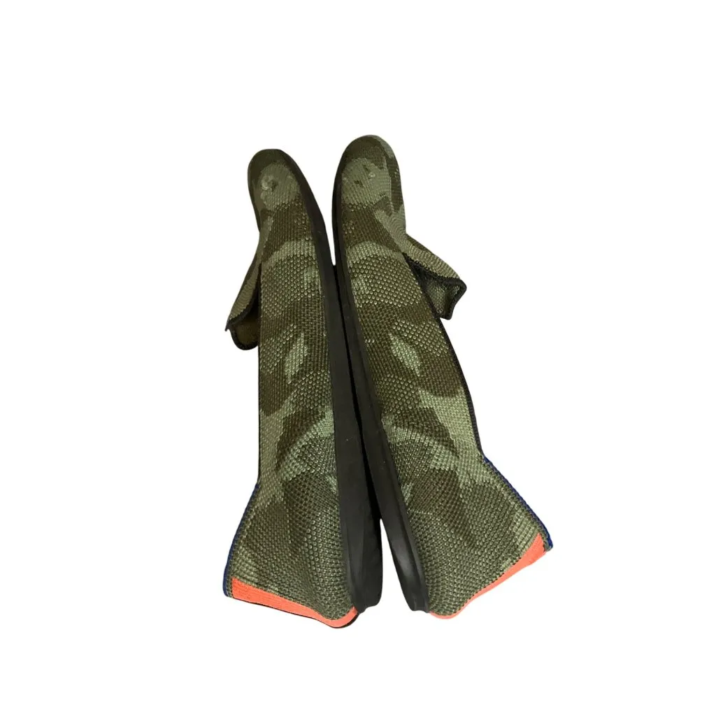 Rothys Womens 7.5 Green Camo Knit Flats classic casual cozy minimalist business - Image 9