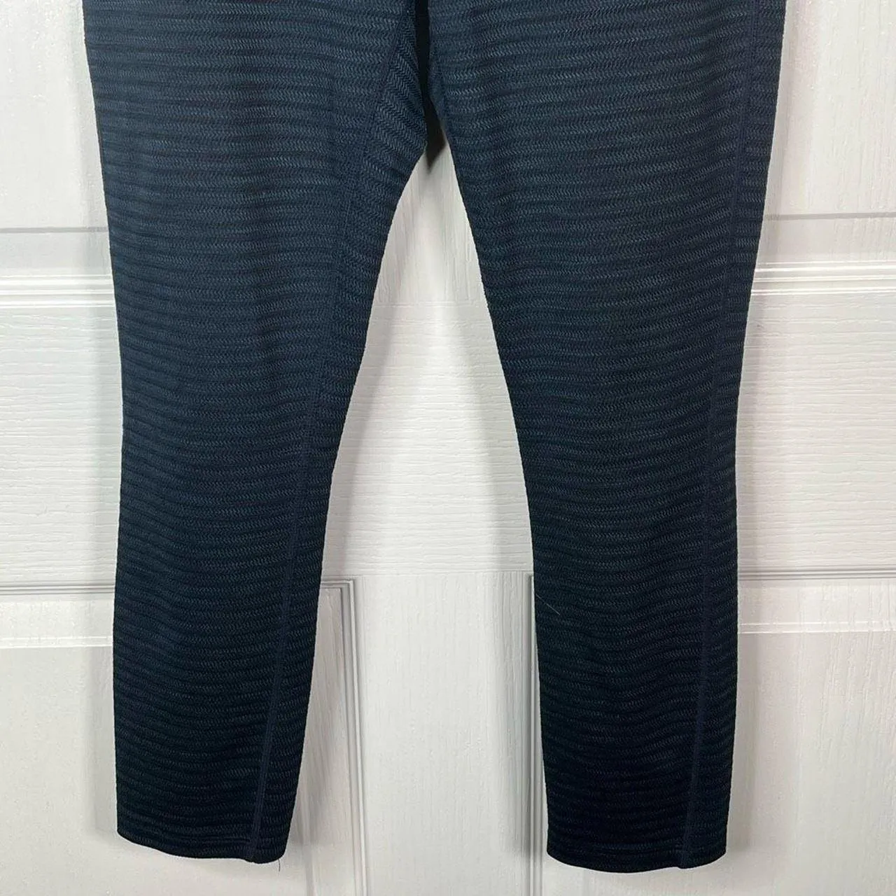Athleta Black And Blue Striped Leggings - Image 4