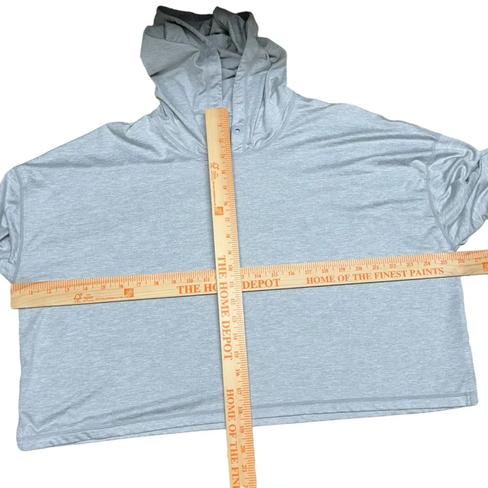 Athleta Uptempo Short Hoodie in Norwegian Grey Size Medium Boxy Gym Workout - Image 10