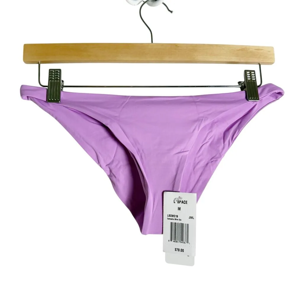 L*Space Camacho Amethyst Purple Ribbed Bikini Swimsuit Bottoms Size Medium - Image 4