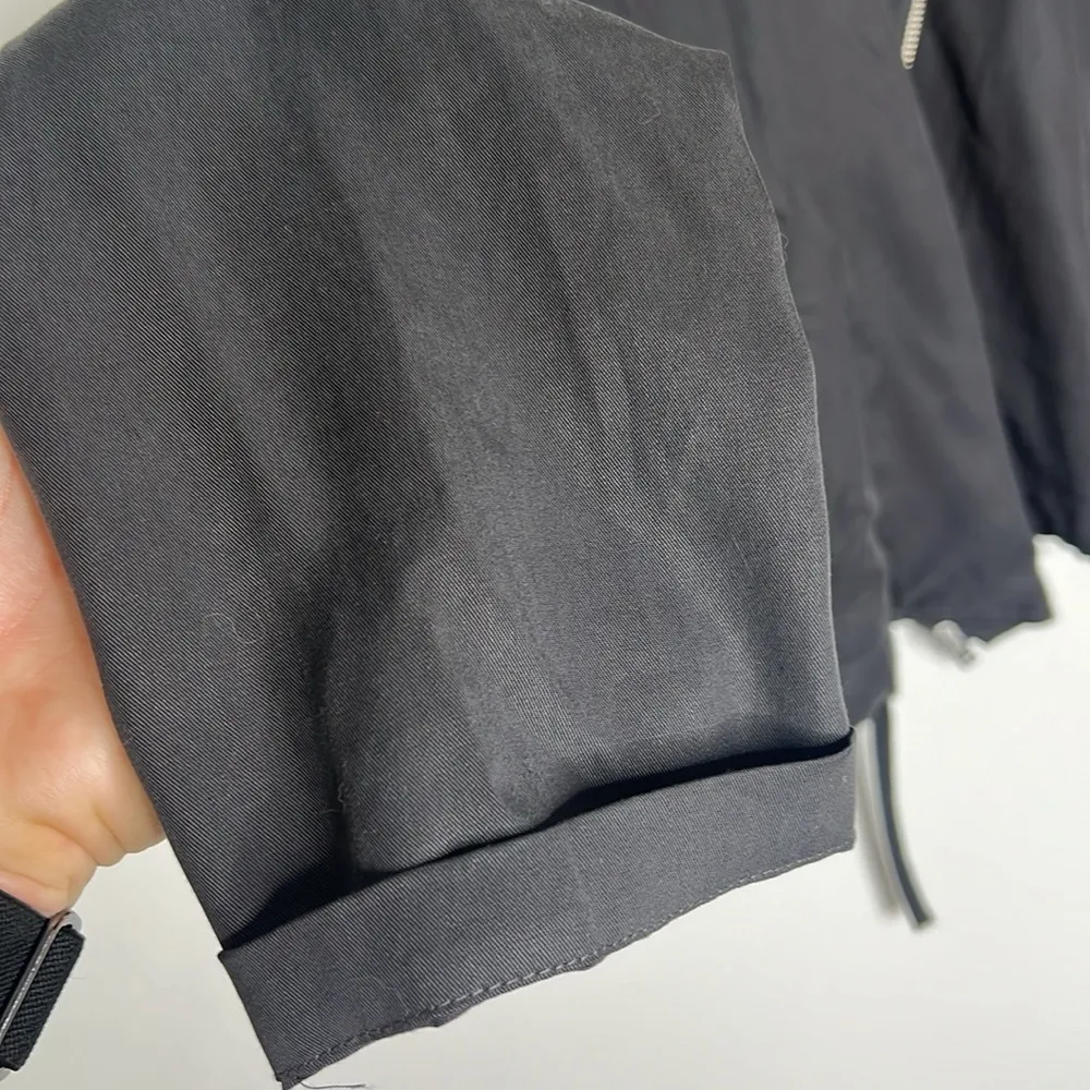 Abercrombie & Fitch Gray Drape Moto Cargo Utility Jacket - Image 3