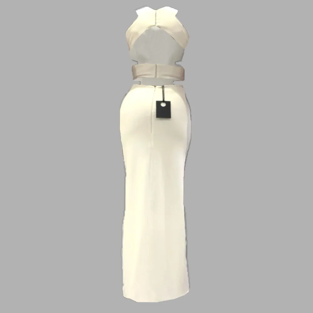 Solace London Weaver White Maxi Cut Out Dress. - Image 4