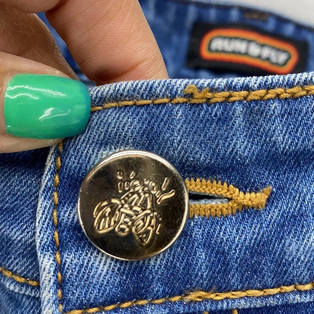 Run & Fly unisex high waisted bell bottom flare stretch jeans size 34 Long - Image 6