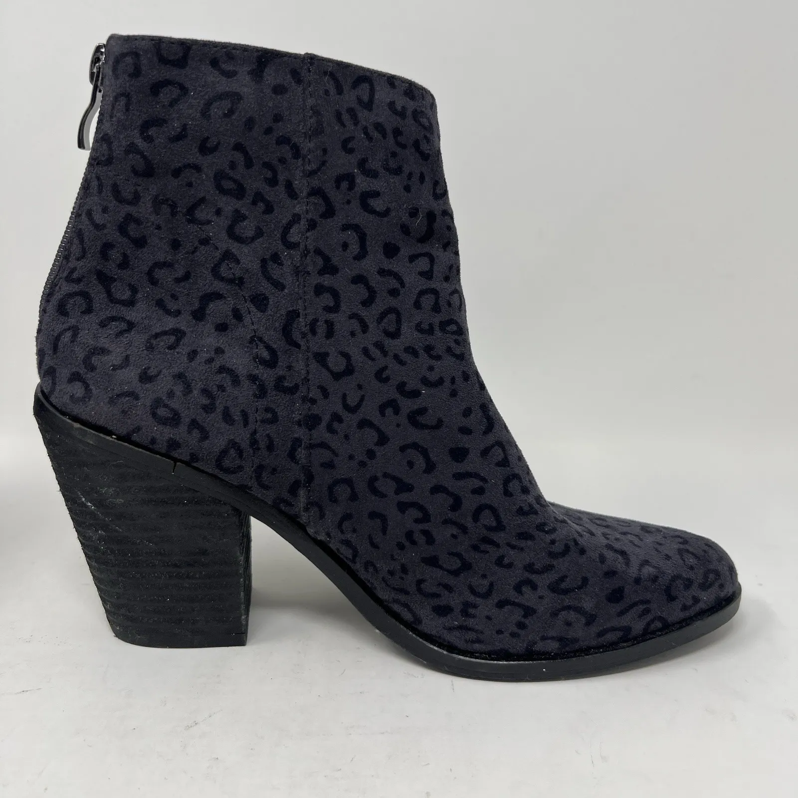 Vintage Havana Rook Black Cheetah Zip Up Ankle Booties Boots Women's Size 7.5 - Image 7