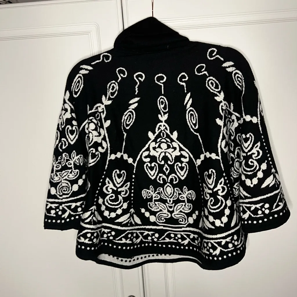 Max Mara 100% Wool Sweater Turtleneck Poncho - Image 11