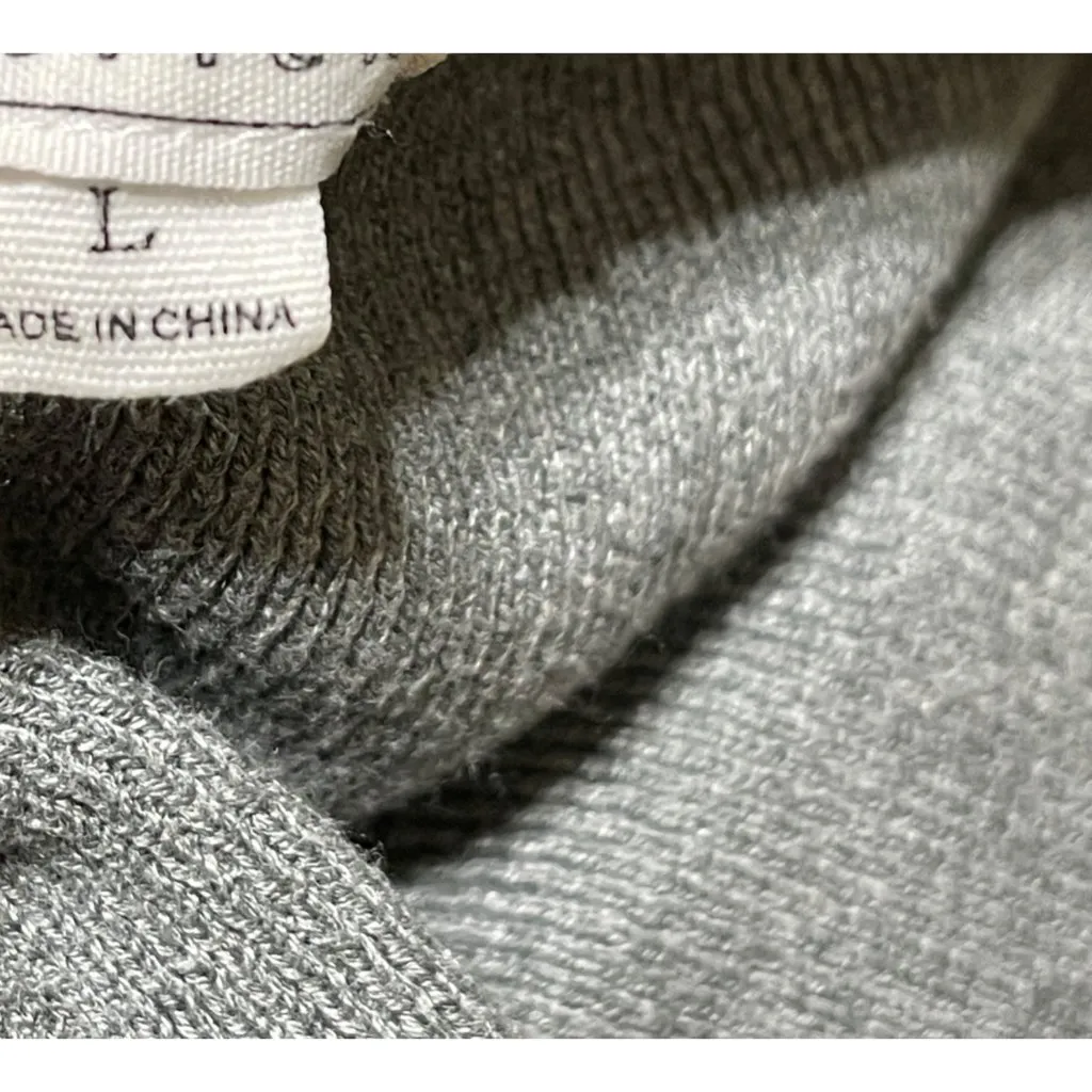 Loveriche Ruffle Sweater Grey Knit Size L Large Ruffle Cuff Women's Gray - Image 4