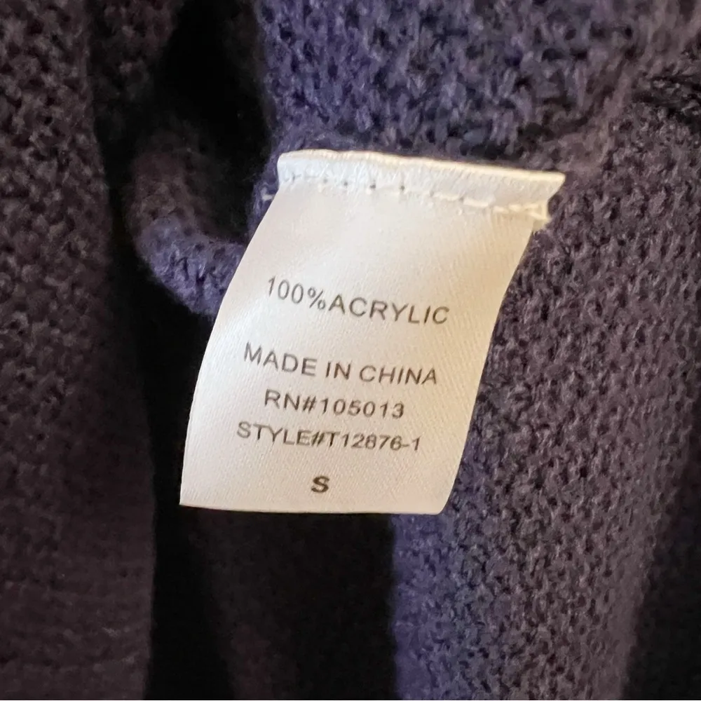 Andree by Unit Navy Blue Knit Round Neck Long Sleeve Pullover Size Small - Image 7
