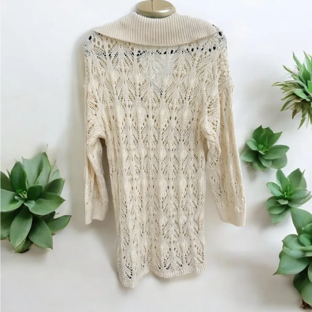 Free People Elton Crochet Knit Dress Size Oversized XS - Image 4