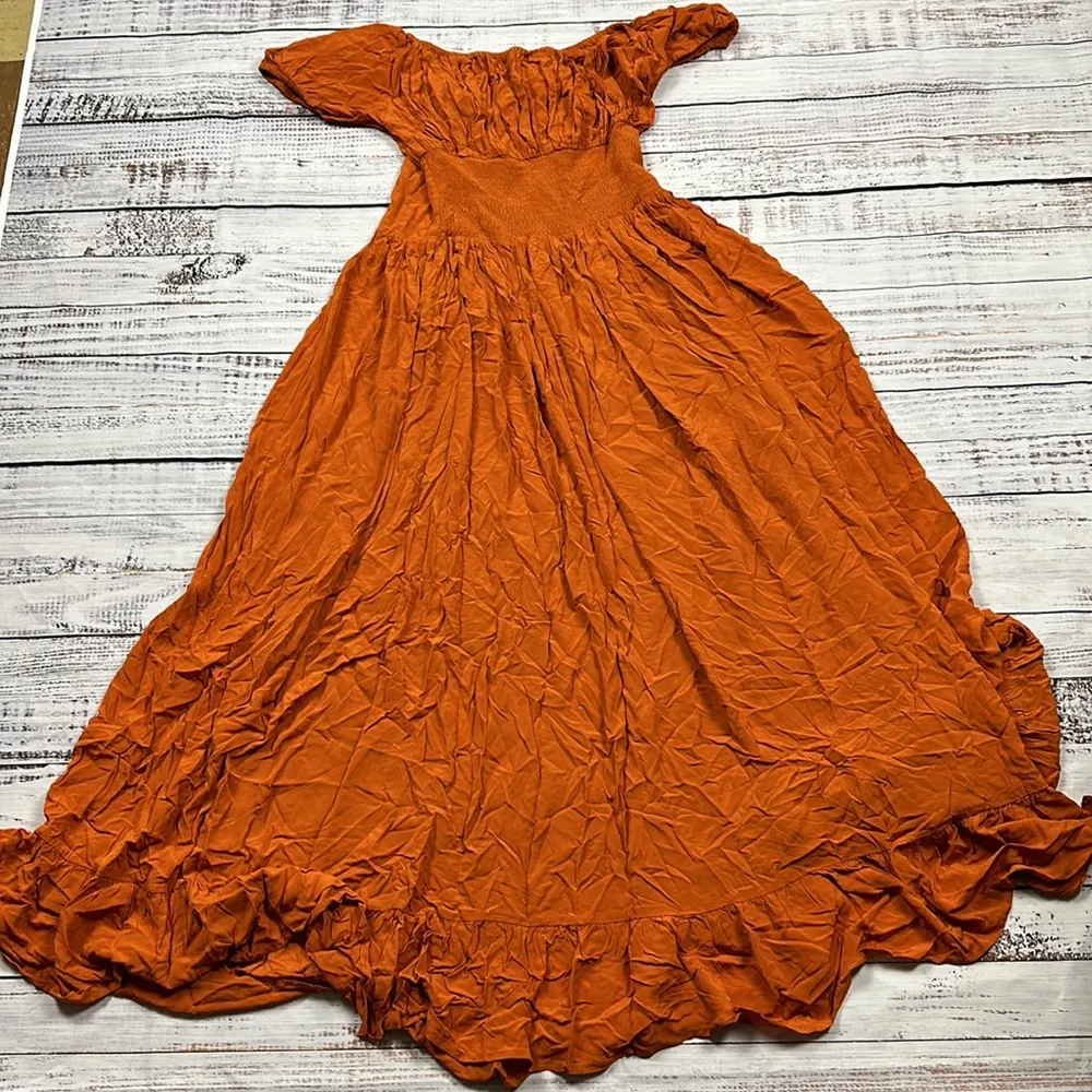 Evarae hestia off the shoulder crepe de chin maxi dress size 10 - Image 4