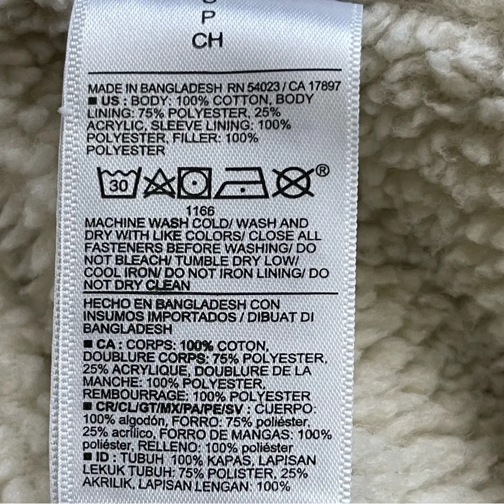 Old Navy Sherpa Denim Utility Jacket Shacket Women’s Size S Blue Heavyweight - Image 11