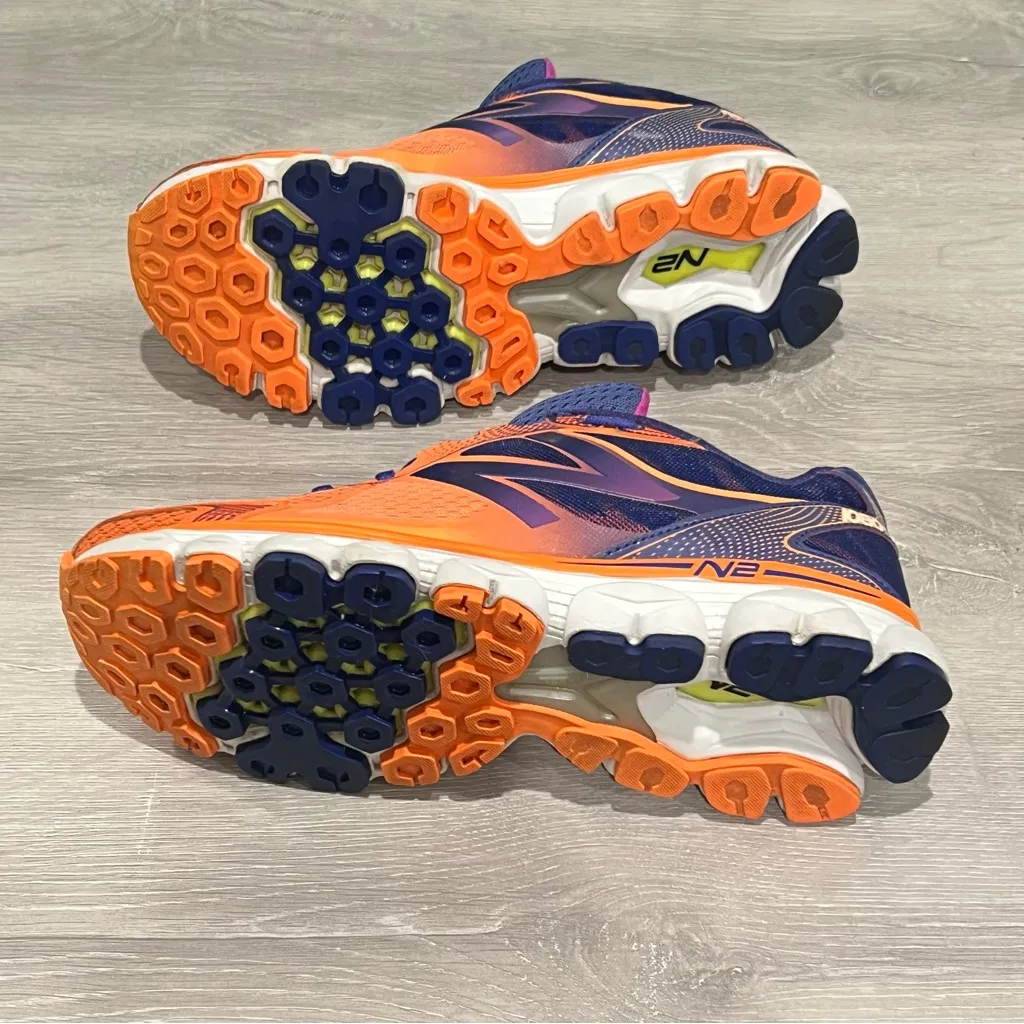 New Balance Women's 1080 V5 N2 Orange and Purple Athletic Running Shoes - Image 8