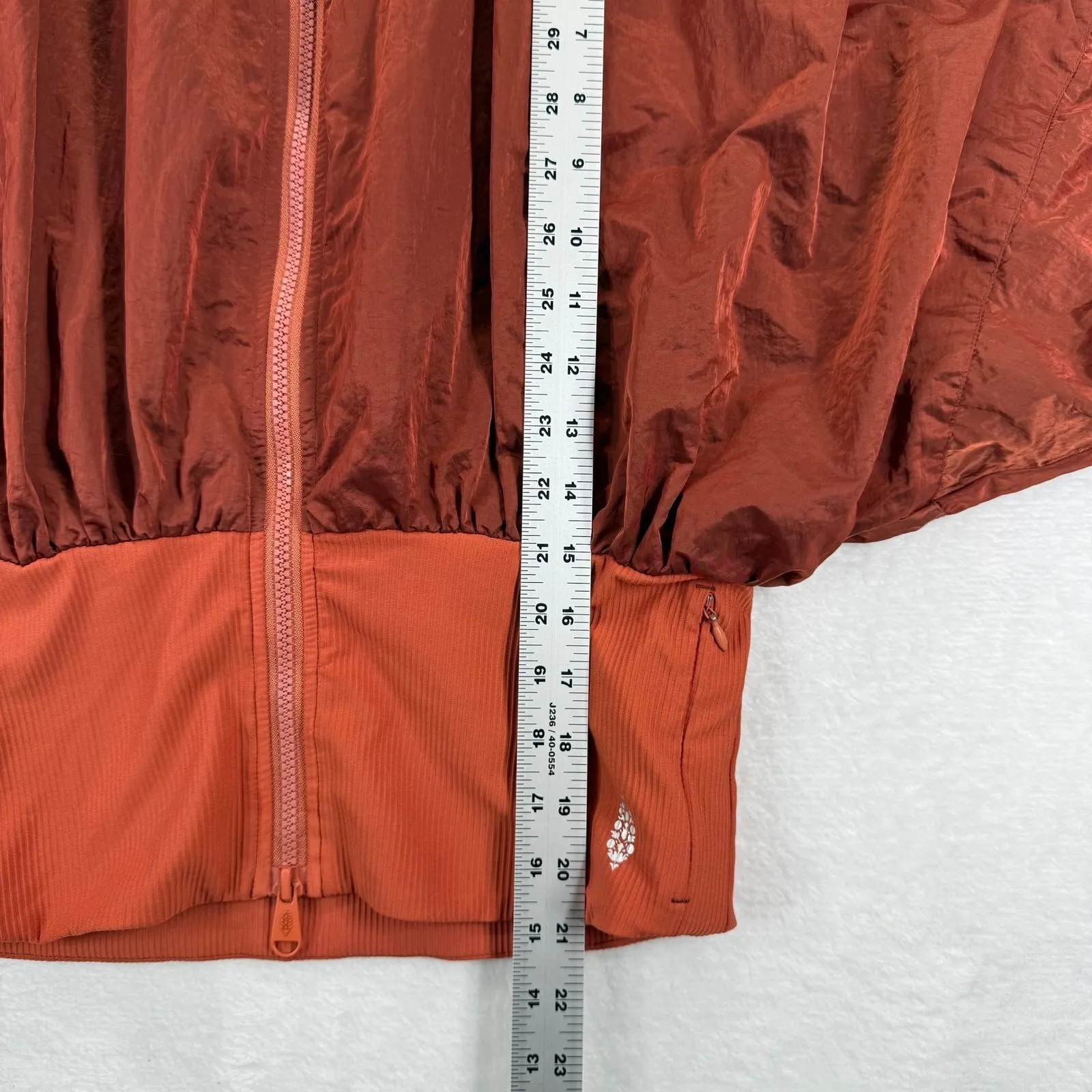 FP Free People Movement Start Me Up Hoodie Cropped Jacket Rust Orange M Brown Size M - Image 3