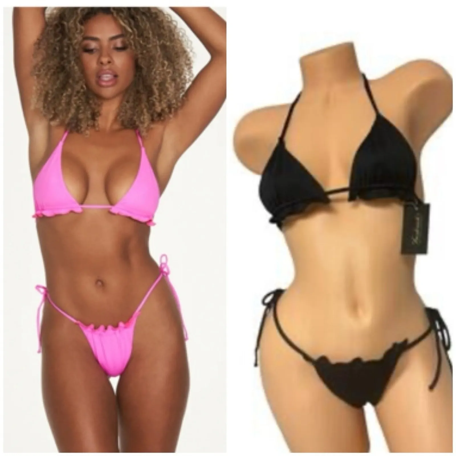 Frederick’s of Hollywood Avalon Black String Bikini Set NWT Small/Medium - Image 6